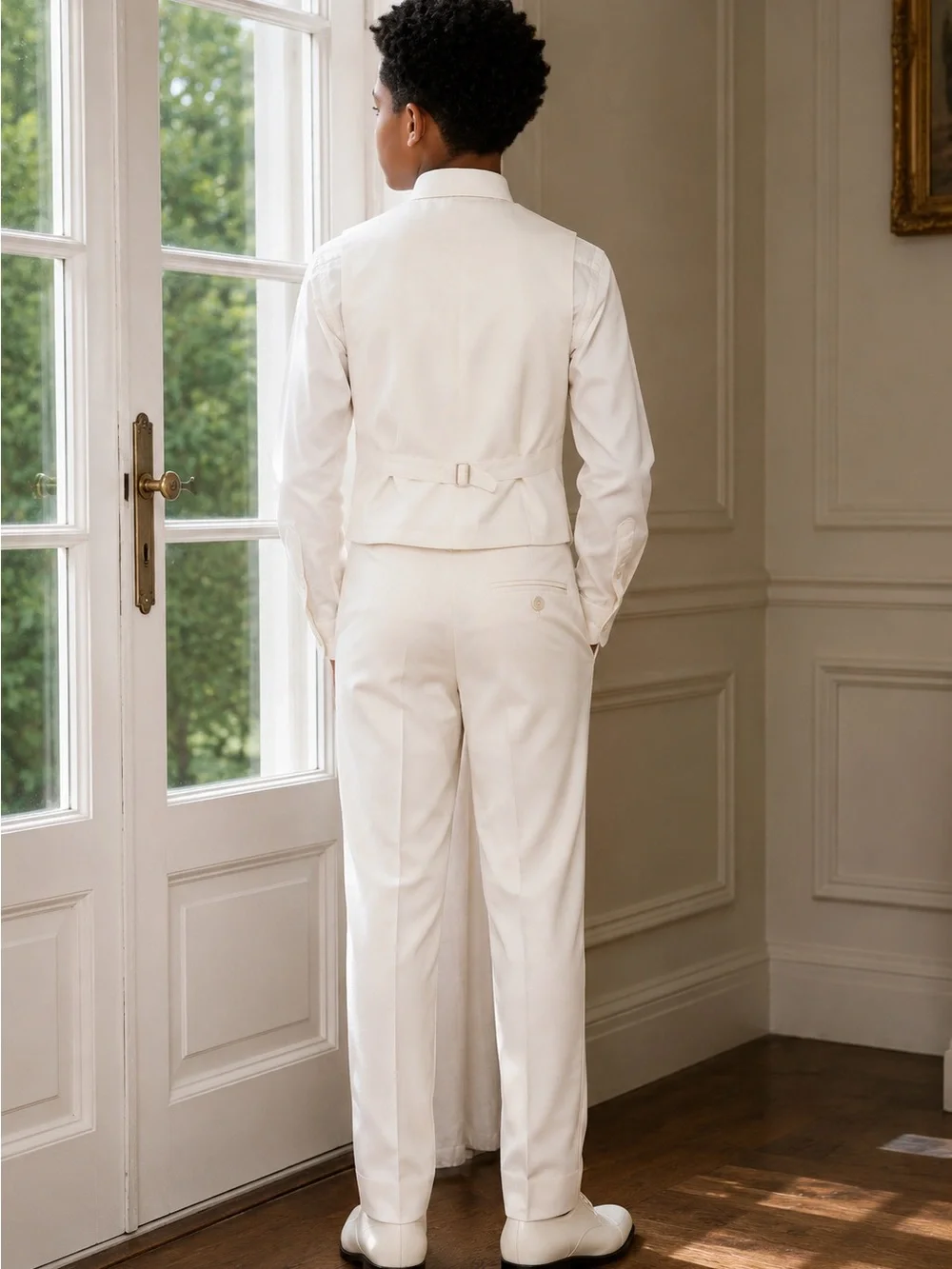 SIRRI Boys Ivory Jacquard 5 Piece Tuxedo Suit Age 11 Wedding Communion Formal